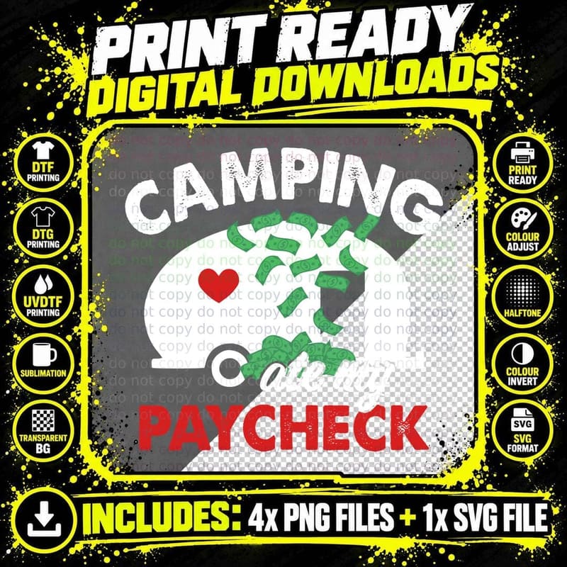 Camping Ate My Paycheck, Funny Sarcasm Png SVG Digital Bundle