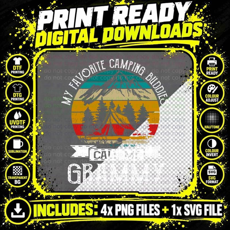 Camping Buddies Call Me Camping Grammy Camper T-Shirt Png SVG Digital Bundle