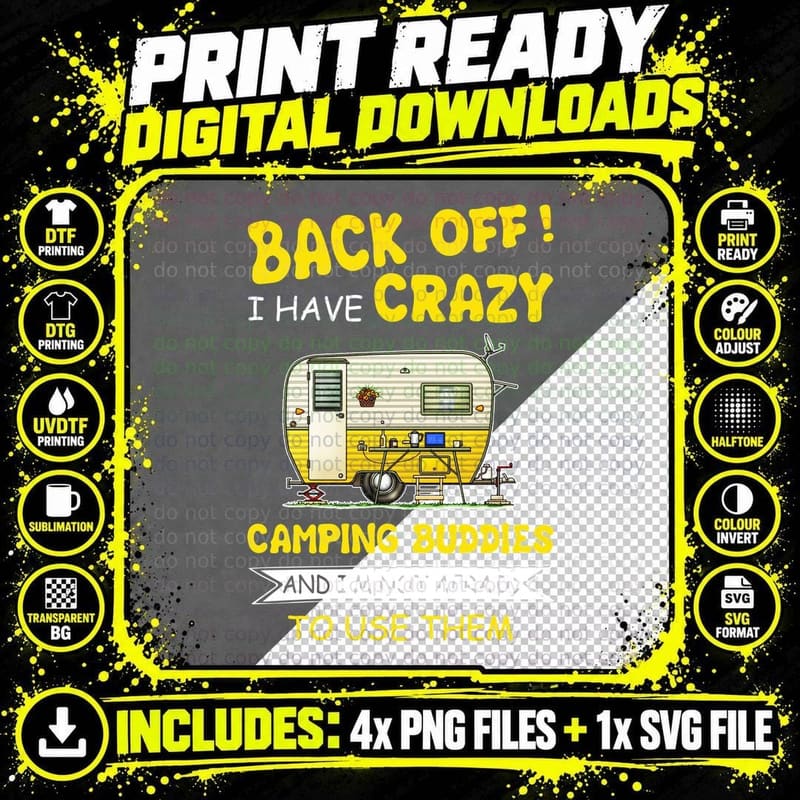 Camping Buddy T-Shirt, Funny Sarcasm, Camping Humor Png SVG Digital Bundle