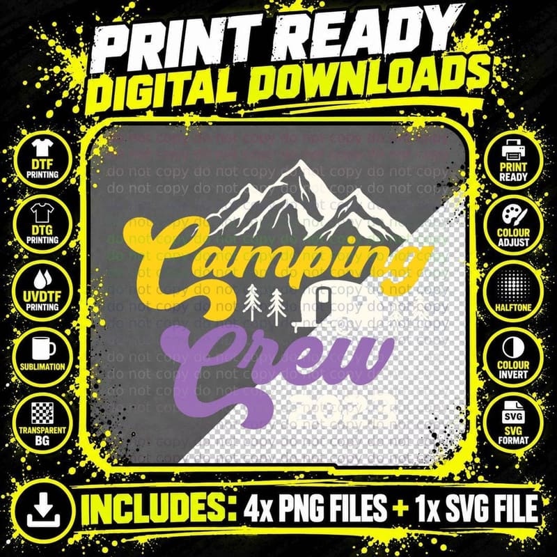 Camping Crew Family Vacation Camp Family Reunion Cousin Png SVG Digital Bundle