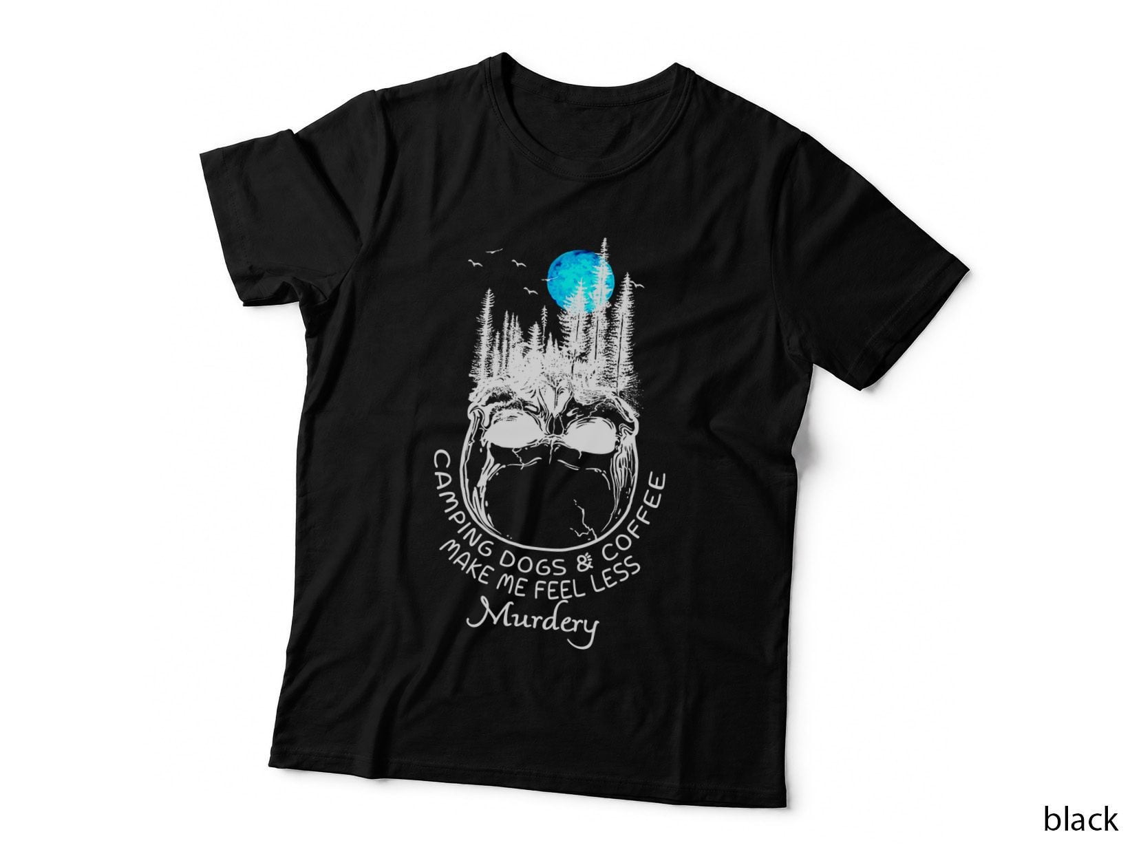 Camping Dogs & Coffee T-Shirt, Nature Adventure Style, Pet Lover Apparel