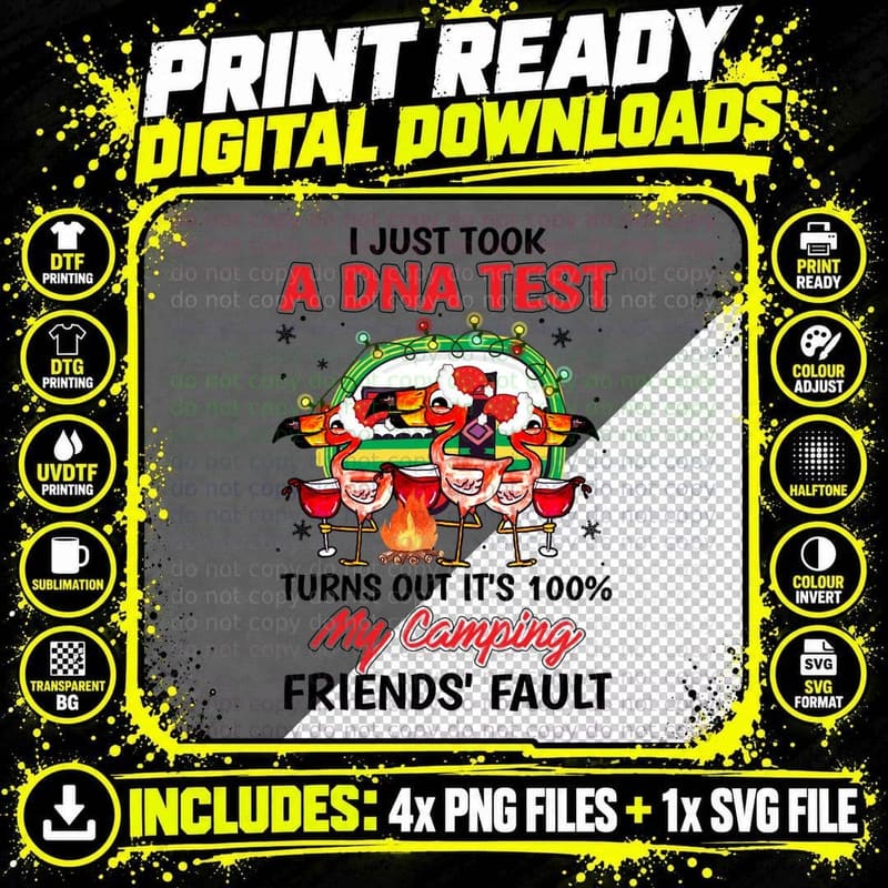 Camping Friends DNA Test T-Shirt, Funny Sarcasm Png SVG Digital Bundle