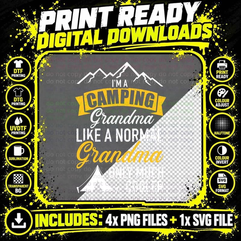 Camping Grandma T-Shirt, Camping Apparel, Grandma Gift Png SVG Digital Bundle