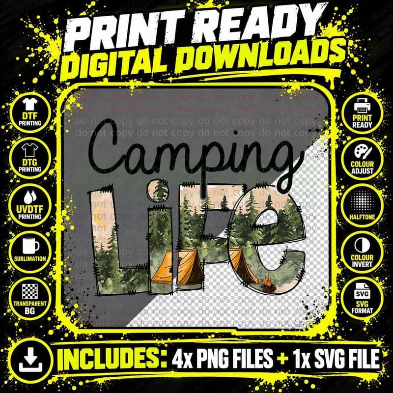 Camping Life Shirt Adventure Camping Lover Men Women Png SVG Digital Bundle
