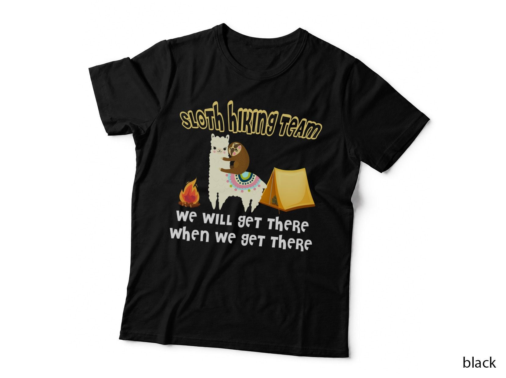 Camping Sloth Hiking Team T-Shirt, Adventure Camping Theme