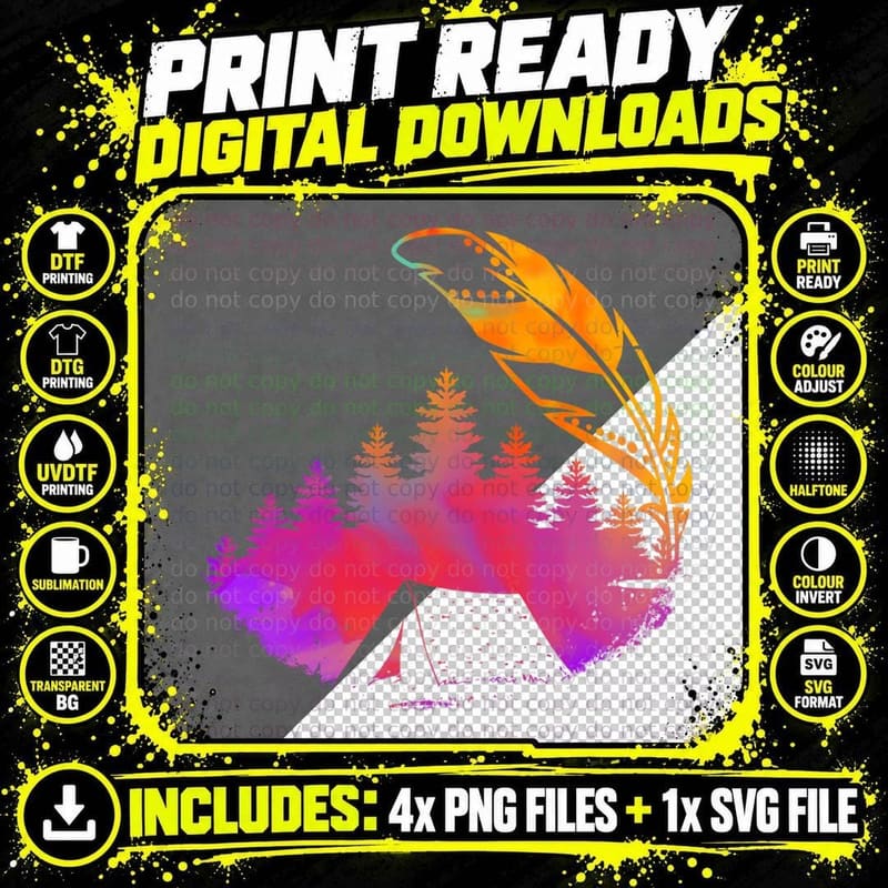 Camping Tent, Spiritual Forest T-Shirt Png SVG Digital Bundle