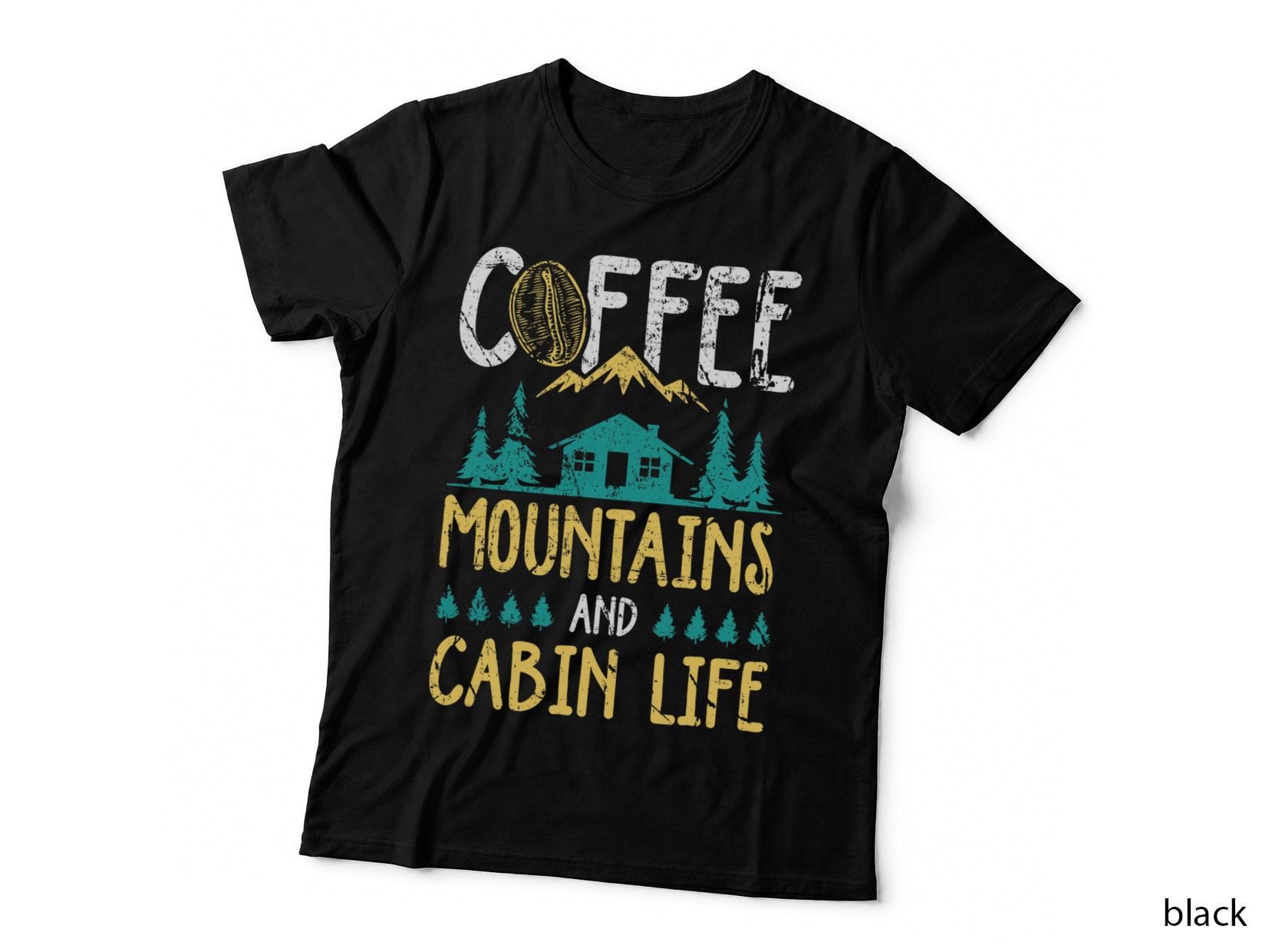 Coffee Mountains Cabin Life Outdoor Camping T-Shirt