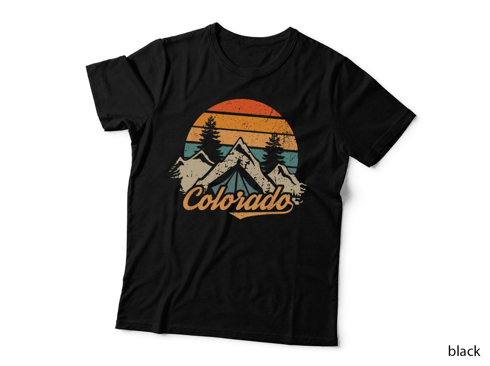 Colorado - Retro Vintage Mountains Nature Hiking Camping T-Shirt