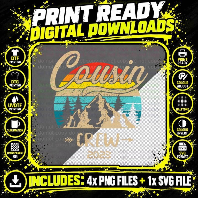 Cousin Crew Camping Family Reunion Making Memories Png SVG Digital Bundle