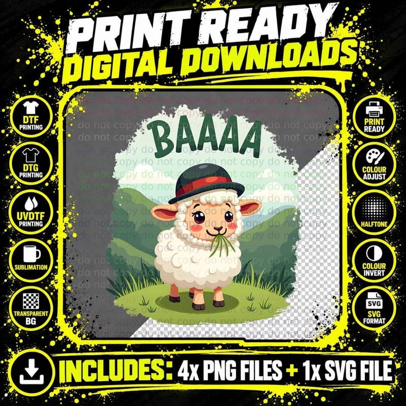 Cute Welsh Sheep Shirt, Mountain Animal Lover Gift Png SVG Digital Bundle