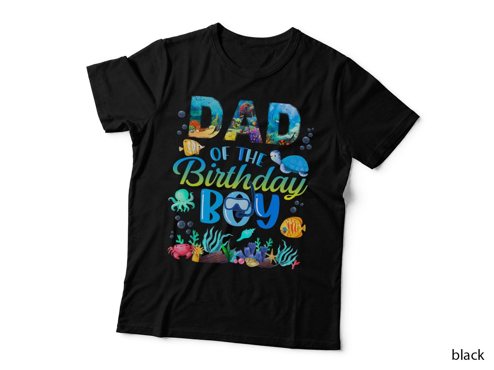 Dad of the Birthday Boy Sea Life T-Shirt, Underwater Adventure
