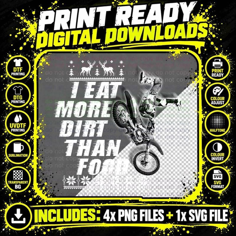 Dirt Bike Stunt T-Shirt, Extreme Sports Style Png SVG Digital Bundle