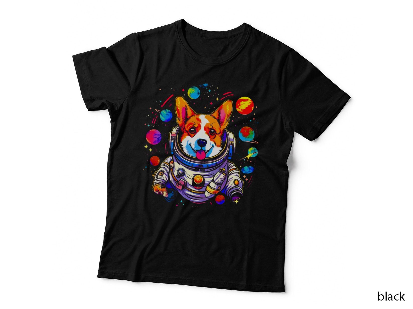 Dog Welsh Corgi Astronaut T-Shirt, Space Adventure, Pet Lover Apparel
