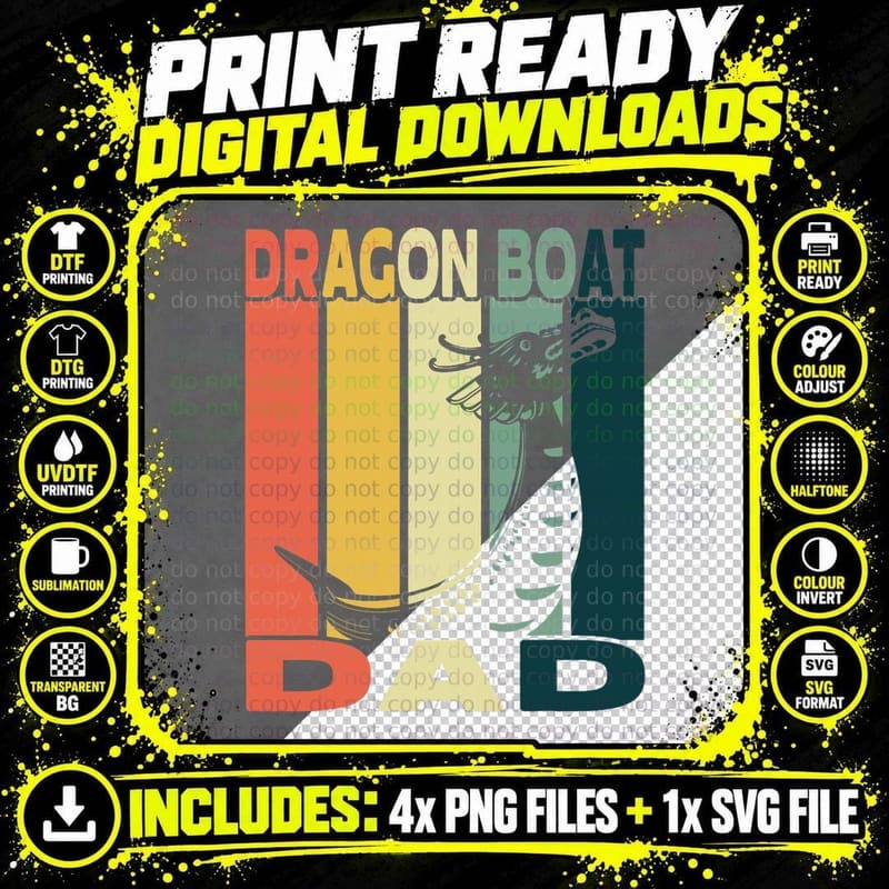 Dragon Boat Dad T-Shirt, Nautical Adventure Png SVG Digital Bundle