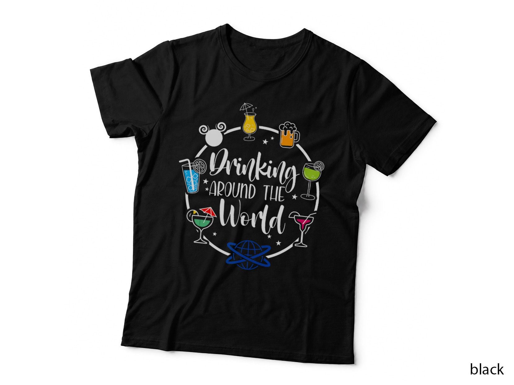 Drinking Around the World T-Shirt, Travel Themed, Adventure Apparel