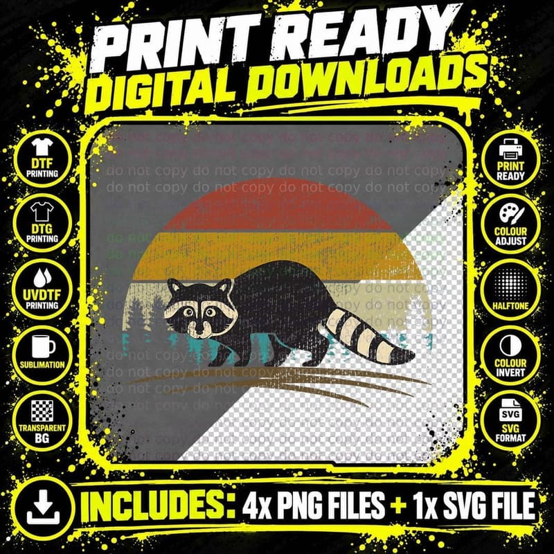 Everything Is Trash Fun Raccoon Picture Camping Hiking Png SVG Digital Bundle