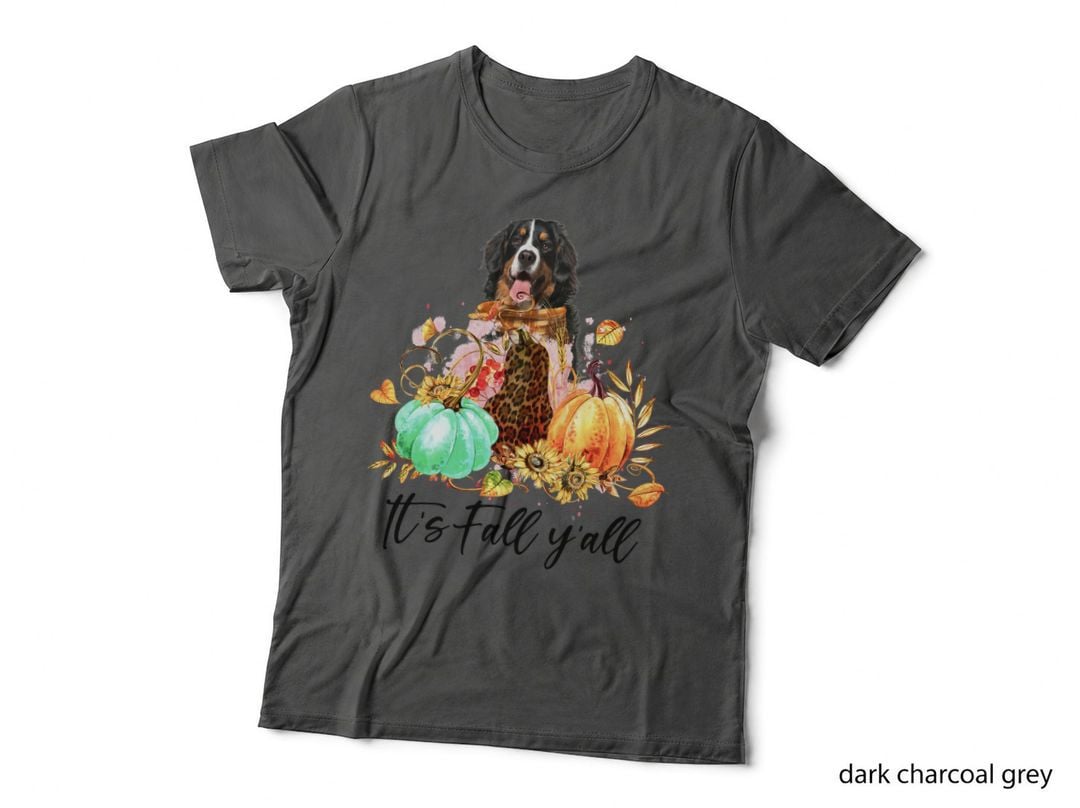 Fall Bernese Mountain Dog T-Shirt, Autumn Animal Print, Pet Lover Apparel
