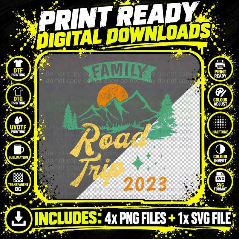 Family Road Trip Camping Crew Vacation Holiday Trip Png SVG Digital Bundle