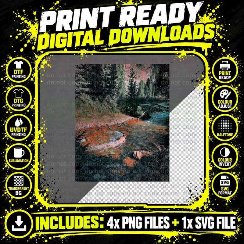 Forest River Relaxation T-Shirt, Nature Inspired Png SVG Digital Bundle