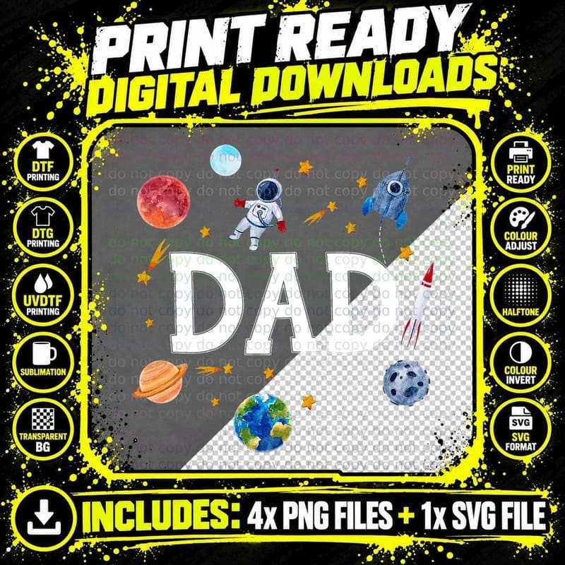Funny Dad Outer Space T-Shirt, Space Adventure Png SVG Digital Bundle