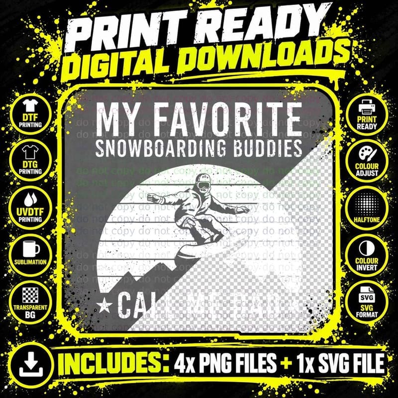 Funny Snowboarding Art Dad Men Father Snowboard Png SVG Digital Bundle