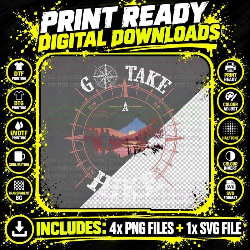 Go Take a Hike Hiking Camping Lovers Funny Outdoors Png SVG Digital Bundle