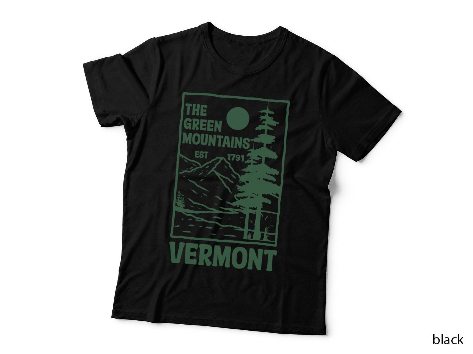 Green Mountains Vermont Family Vacation Hiking T-Shirt, Vintage Retro