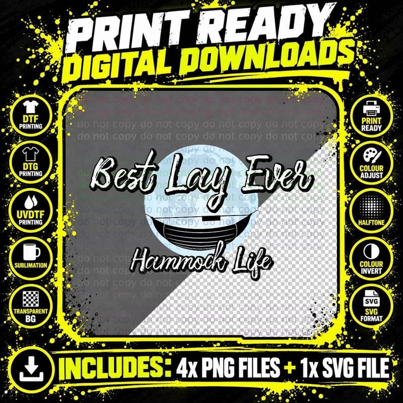 Hammock Camping Hammock Life Best Lay Ever Full Moon C Png SVG Digital Bundle