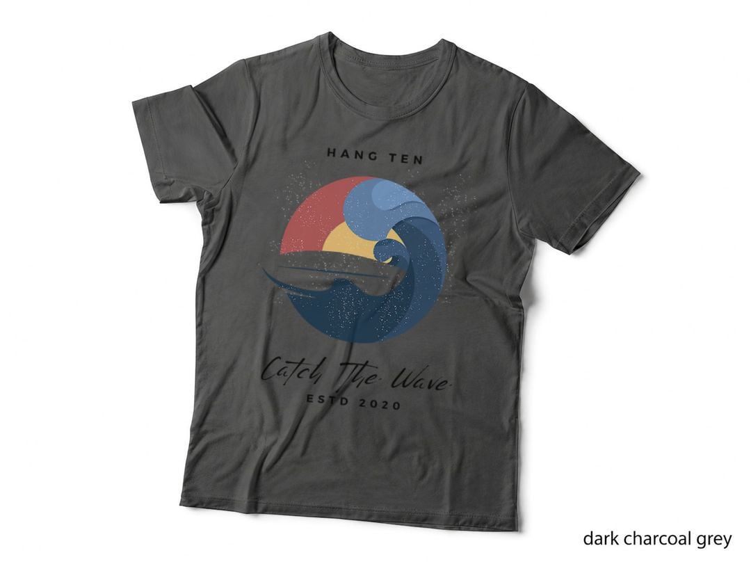 Hang 10 Catch the Waves Surfboard Surf Surfing T-Shirt