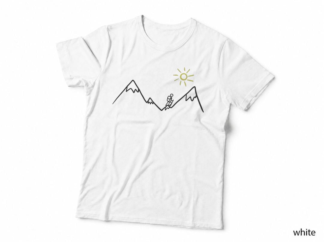 Hiking Mountains T-Shirt, Adventure Explorer Style, Outdoor Enthusiast