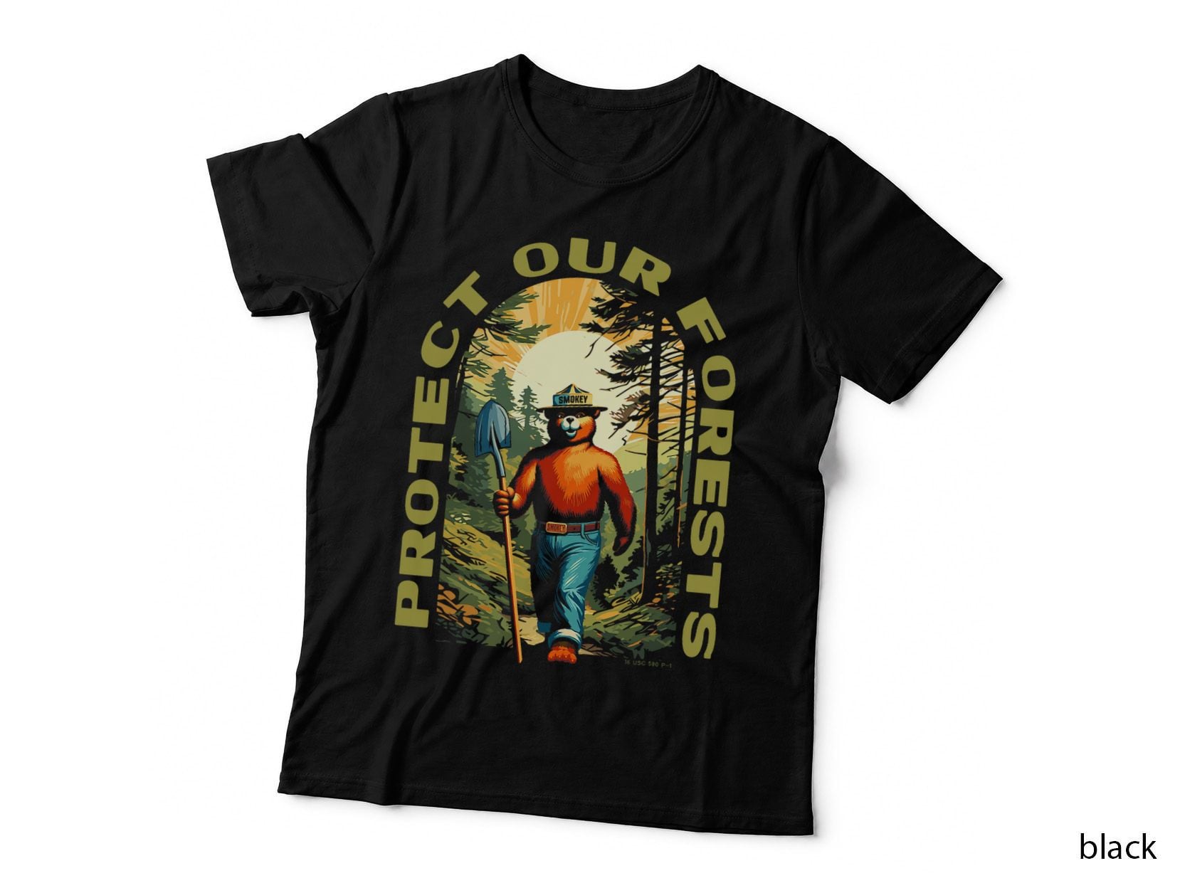 Hiking Smokey Bear Protect Our Forests Vintage T-Shirt