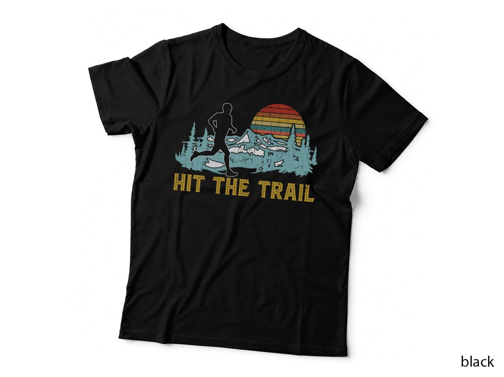 Hit the Trail T-Shirt, Vintage Hiking Design, Outdoor Adventure Style