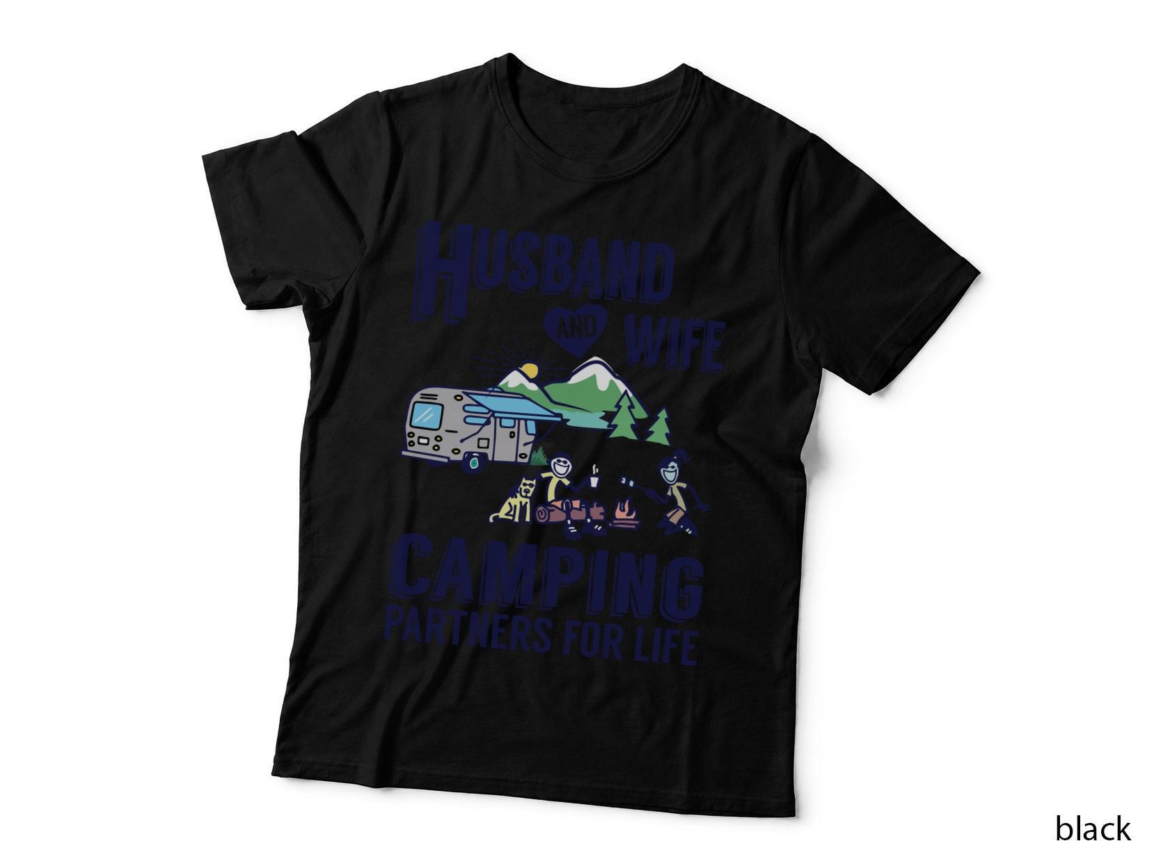 Husband and Wife Camping Partners for Life T-Shirt, Camping Apparel