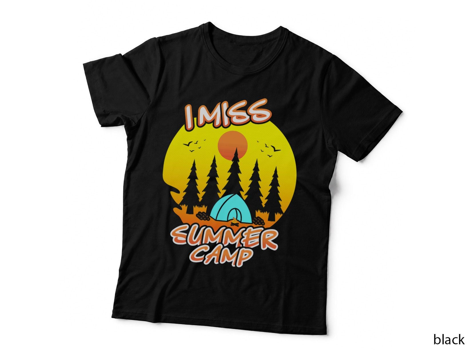I Miss Summer Camp Outdoor Sunset Camping T-Shirt