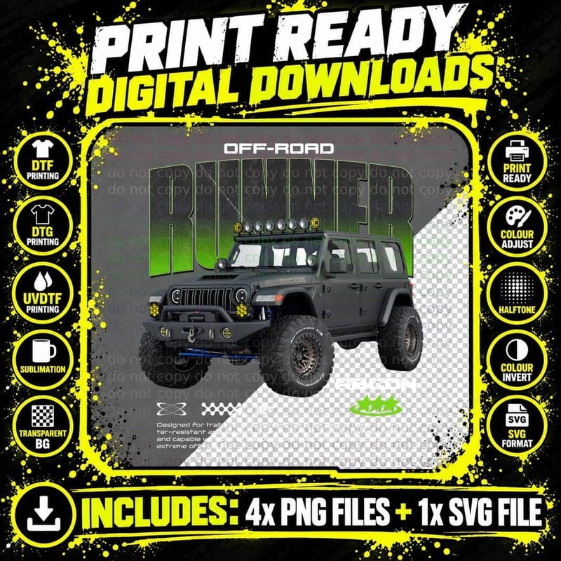 Jeep Wrangler Runner T-Shirt, off Road Adventure Tee Png SVG Digital Bundle