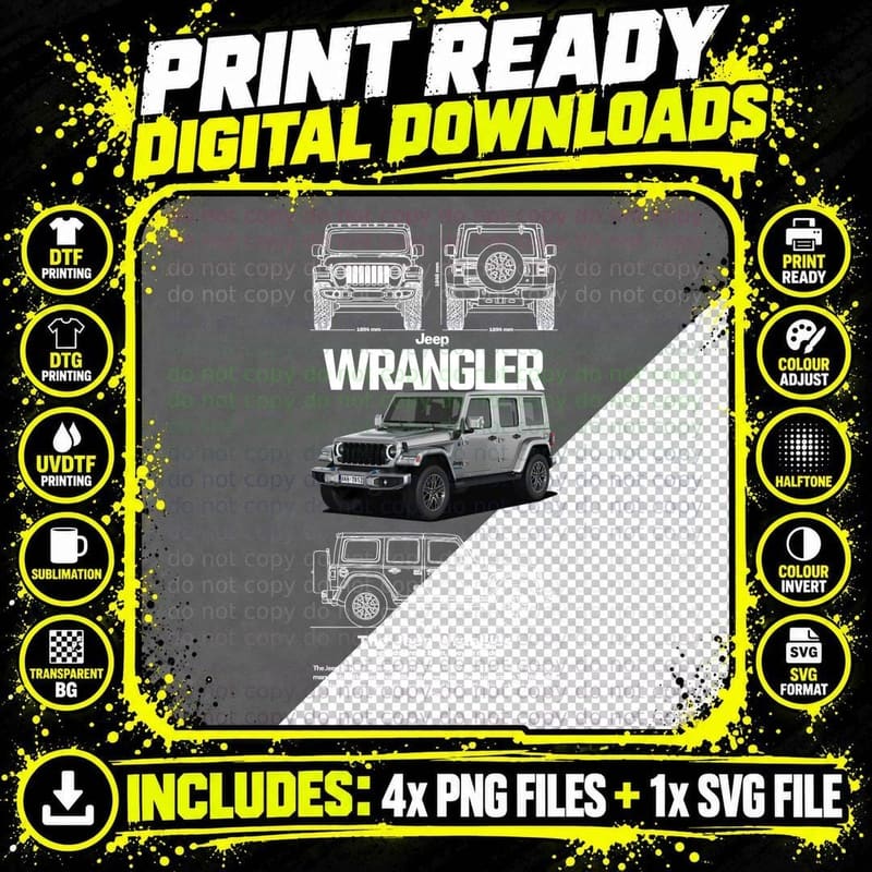 Jeep Wrangler T-Shirt, off Road Adventure Tee Png SVG Digital Bundle
