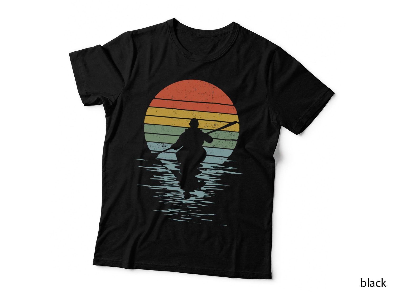 Kayak Vintage Horizon Motif Gift T-Shirt
