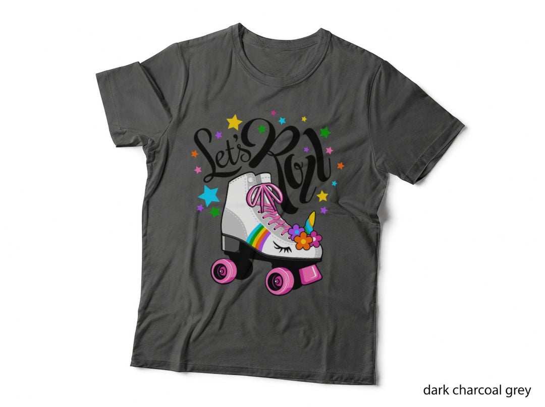 Let's Roll Unicorn. Roller Skate Fun Party Girl's T-Shirt