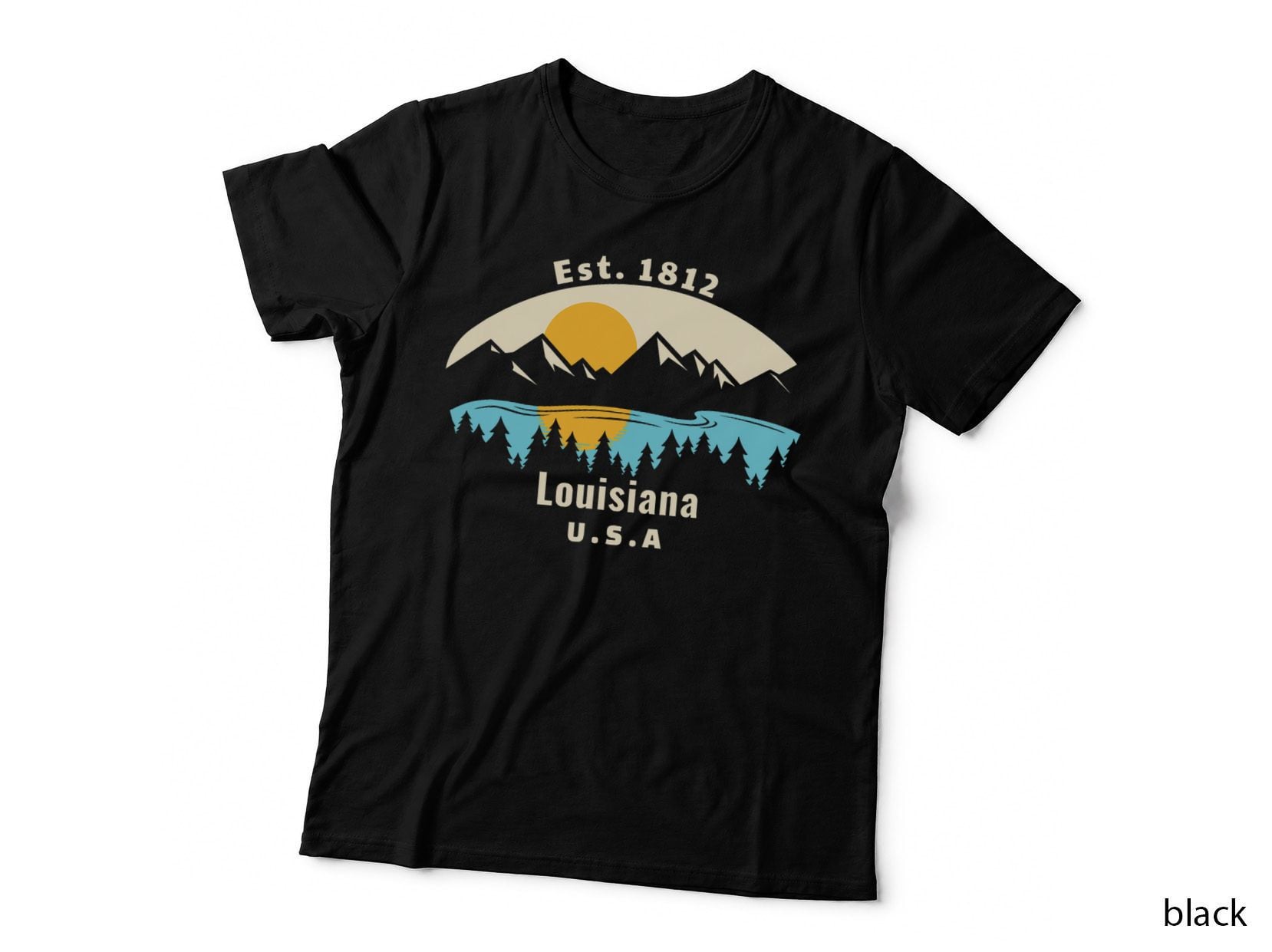 Louisiana Mountain Nature Sunset River Camping Hiking T-Shirt