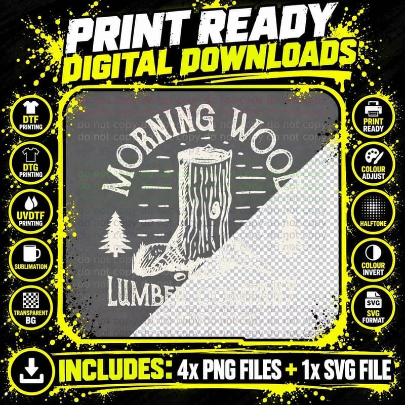 Morning-Wood T Lumber-Company Funny Camping-Carpenter Png SVG Digital Bundle