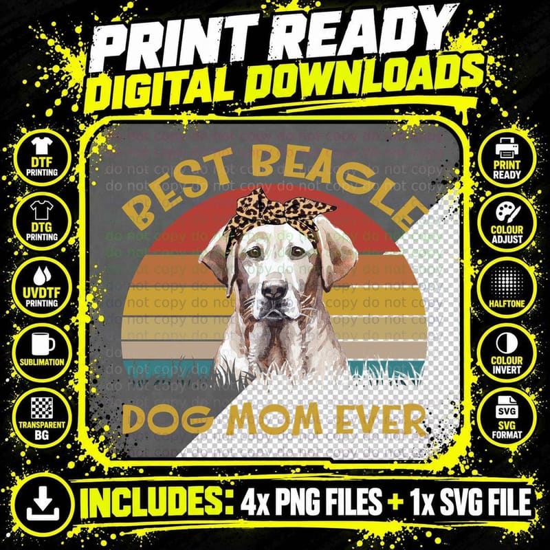 Mountain Cur Best Dog Mom Ever T-Shirt, Vintage Retro Png SVG Digital Bundle