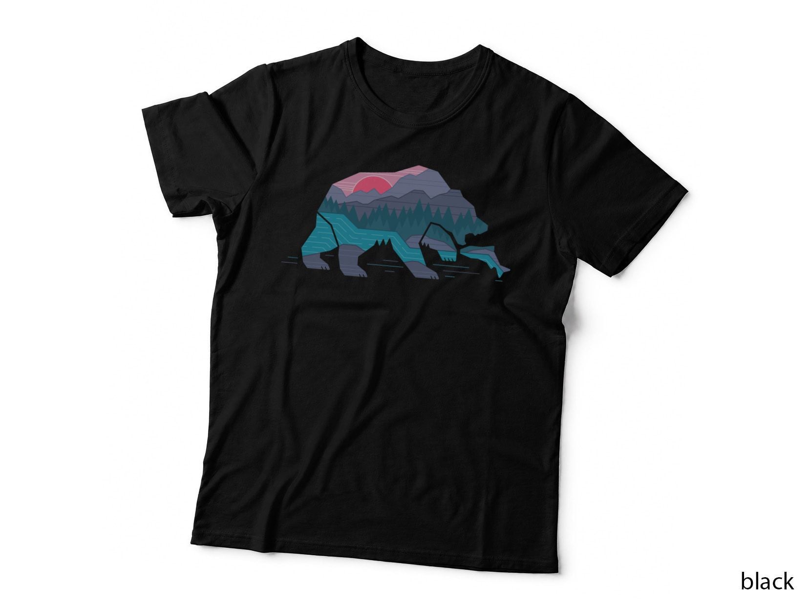 Mountain Sunset T-Shirt, Nature Landscape Print, Outdoor Adventure Style