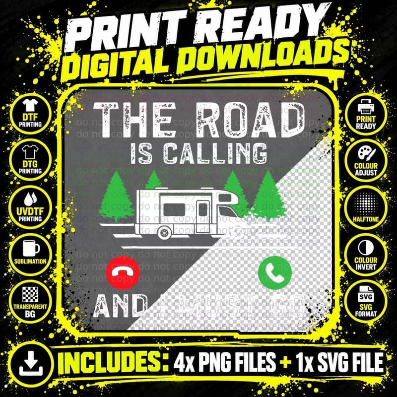 My Motorhome Is Calling Funny Camper Camping T-Shirt Png SVG Digital Bundle