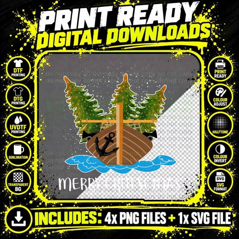 Pine Tree Adventure T-Shirt, Nautical Style Png SVG Digital Bundle