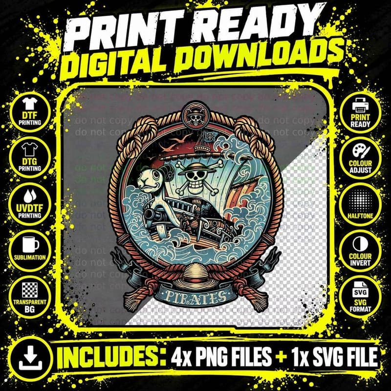 Pirate Life T-Shirt, Nautical Adventure Tee Png SVG Digital Bundle