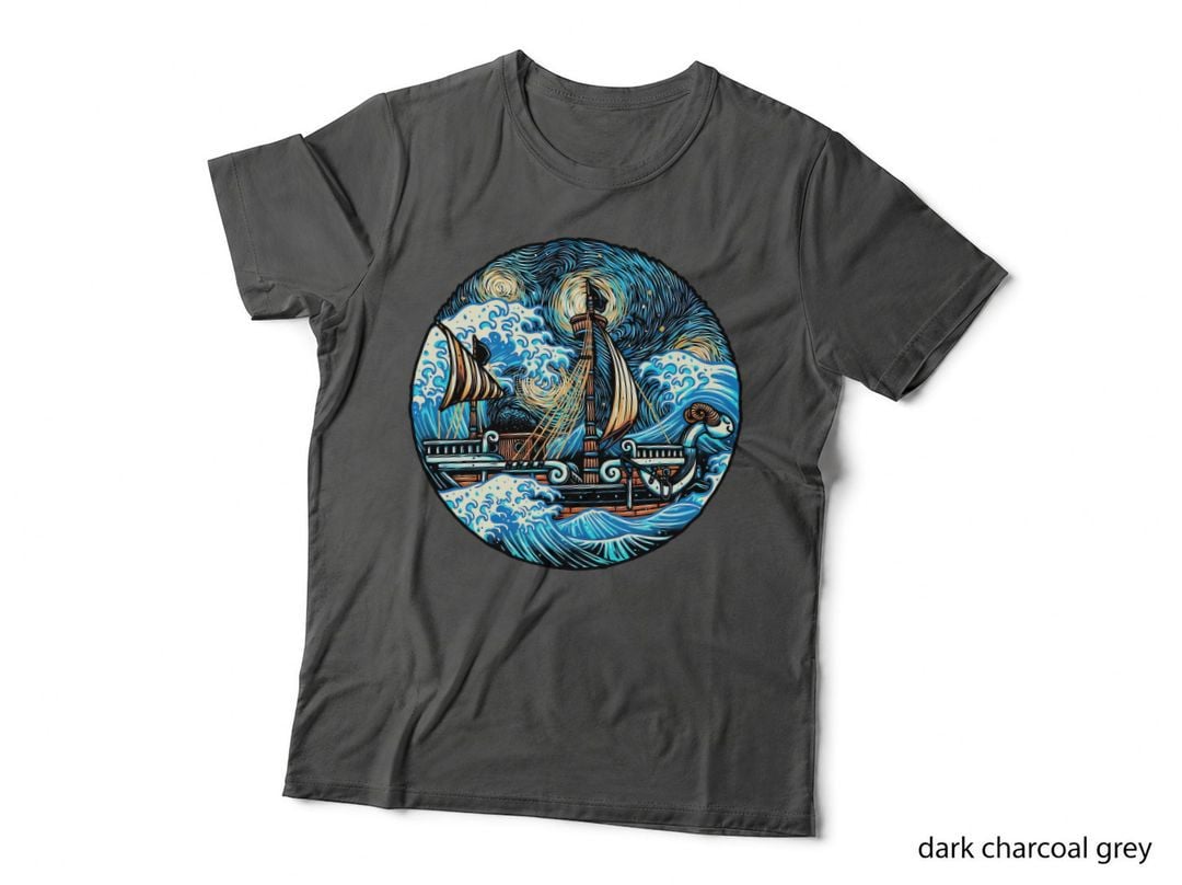 Pirate Ship Waves T-Shirt, Nautical Adventure Tee, Gift for Sailor Lovers