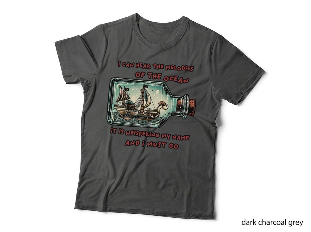 Pirate Ship in a Bottle T-Shirt, Nautical Adventure Tee, Gift for Sailor Lovers
