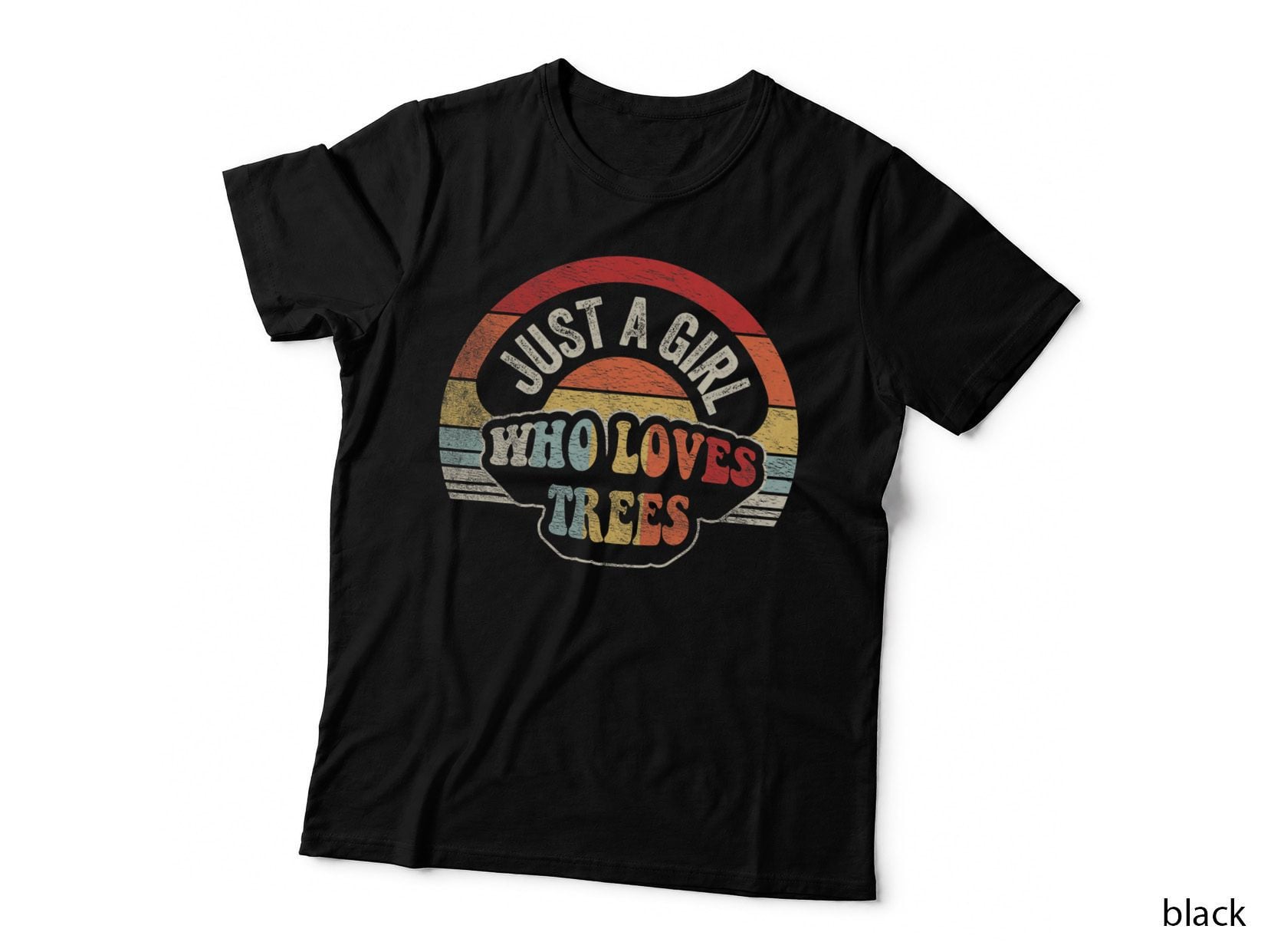 Retro Just a Girl Who Loves Trees Hiking Funny Camping 1 T-Shirt