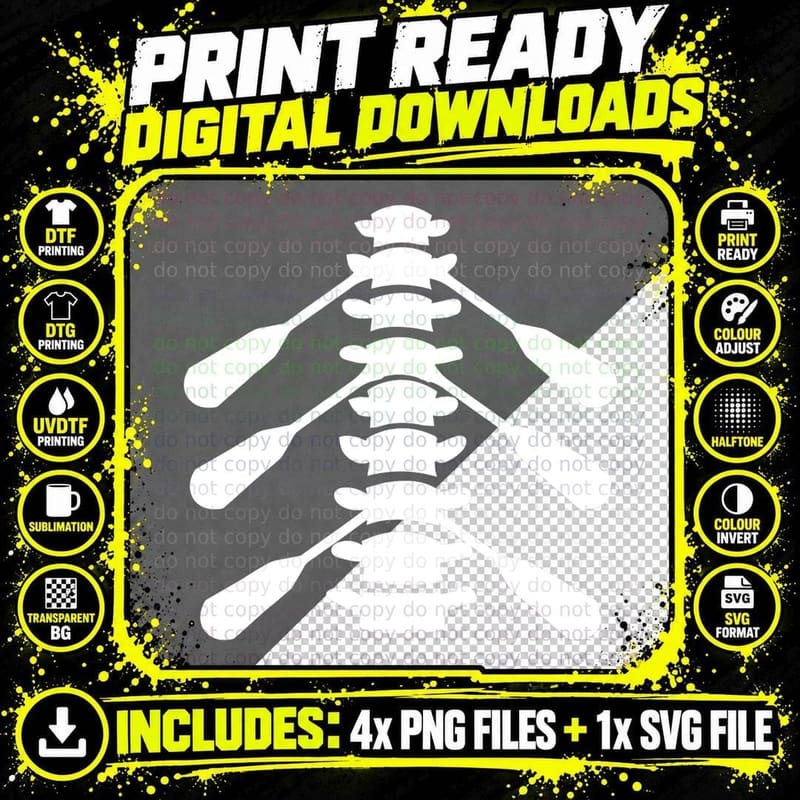 Retro Rowers Vintage Rowing Kayak Gift Idea Row It Png SVG Digital Bundle