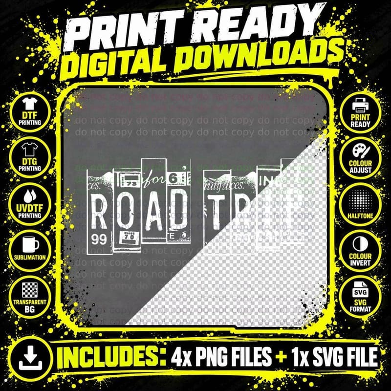 Road Trip Retro Vintage Camper Camping Summer Vacation Png SVG Digital Bundle